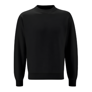 Black Plain Crew Neck Sweatshirt