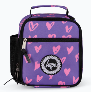 Hype Unisex Purple/Pink Scribble Hearts Lunch Bag