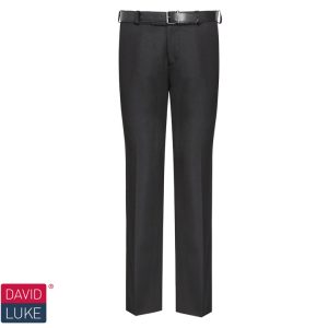 Boys David Luke Black Standard Fit Senior Trousers - 958