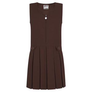 Zeco Zip Front Pinafore Brown