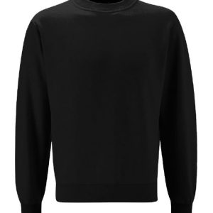 Black Plain Crew Neck Sweatshirt