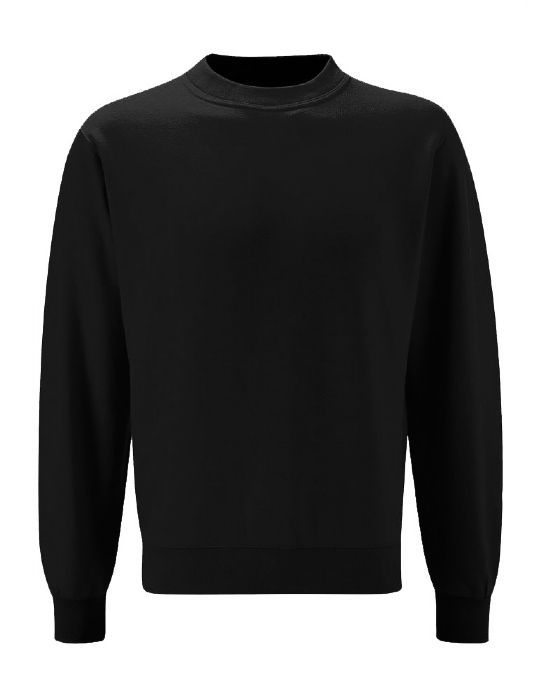 Plain Black Crew Neck Sweatshirt