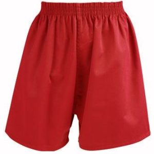 Red Cotton Shorts