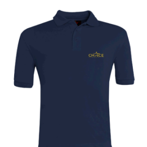 Chace Community Summer Polo, navy with the school logo embroidered