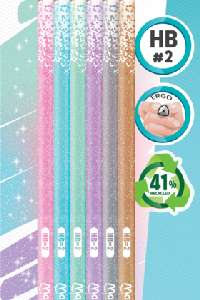 MAPED GLITTER PENCILS WITH ERASER TIP X6