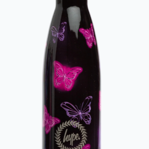 HYPE PINK AND PURPLE CHROME GLOW BUTTERFLY METAL BOTTLE