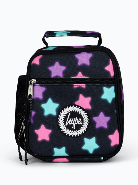 Hype Black Packed Lunch Bag Hype Unisex Black Star Glow Lunch Box